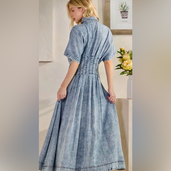 Oli & Hali NWT Acid Wash Tencel Maxi Dress - Picture 3 of 7